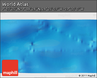Physical 3D Map of the Area around 7° 30' 57" N, 27° 58' 30" W