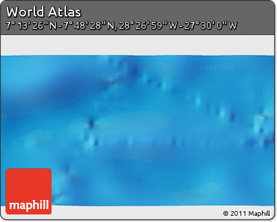 Physical 3D Map of the Area around 7° 30' 57" N, 27° 58' 30" W