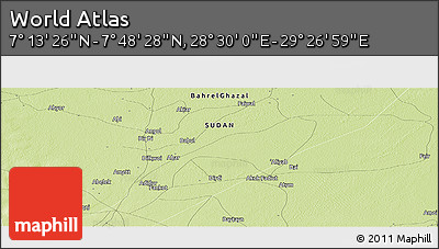 Physical Panoramic Map of the Area around 7° 30' 57" N, 28° 58' 30" E