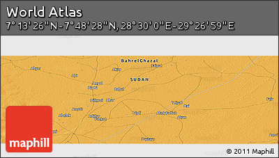 Political Panoramic Map of the Area around 7° 30' 57" N, 28° 58' 30" E