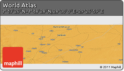 Political Panoramic Map of the Area around 7° 30' 57" N, 28° 58' 30" E