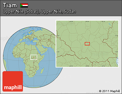 Savanna Style Location Map of Tiam