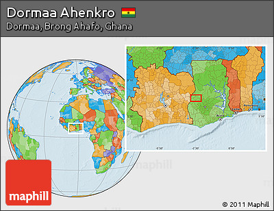Political Location Map of Dormaa Ahenkro