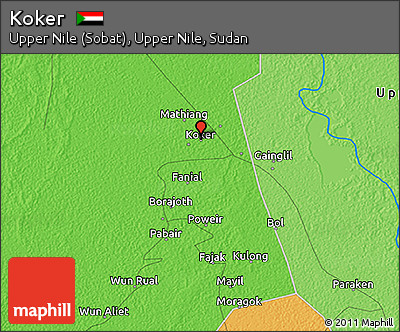 Political 3D Map of Koker