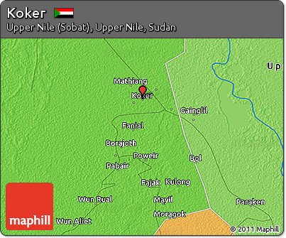 Political 3D Map of Koker