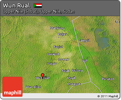 Satellite 3D Map of Wun Rual