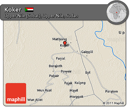 Shaded Relief 3D Map of Koker