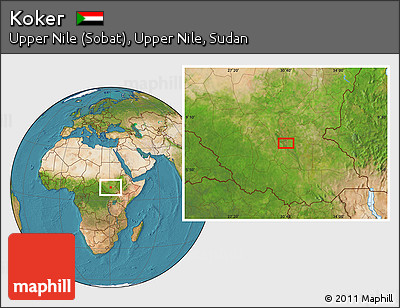 Satellite Location Map of Koker
