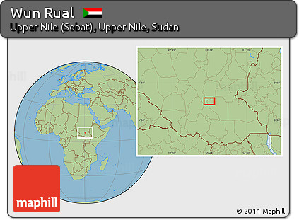 Savanna Style Location Map of Wun Rual