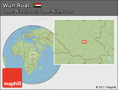 Savanna Style Location Map of Wun Rual