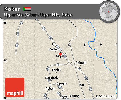 Shaded Relief Map of Koker