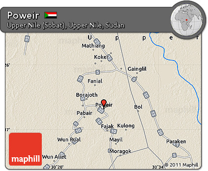 Shaded Relief Map of Poweir