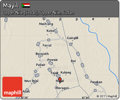 Shaded Relief Map of Mayil