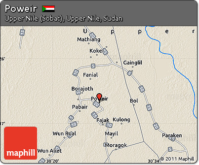 Shaded Relief Map of Poweir