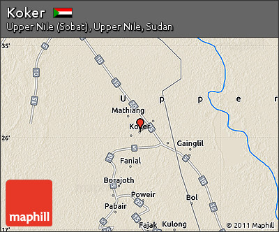 Shaded Relief Map of Koker