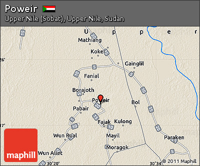 Shaded Relief Map of Poweir