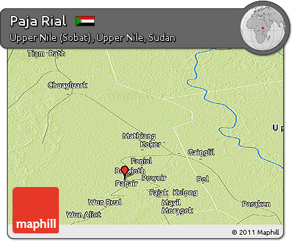 Physical Panoramic Map of Paja Rial