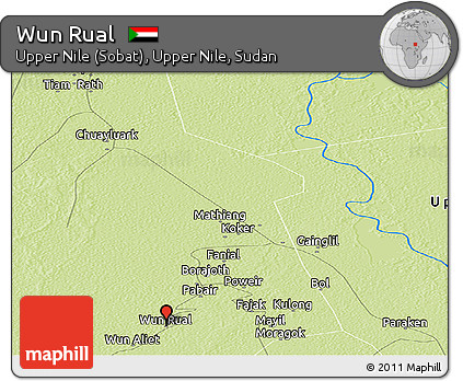 Physical Panoramic Map of Wun Rual