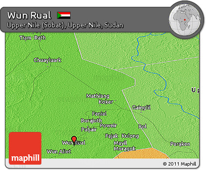 Political Panoramic Map of Wun Rual
