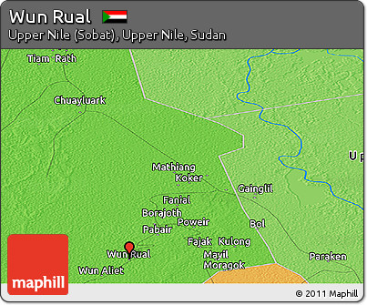 Political Panoramic Map of Wun Rual