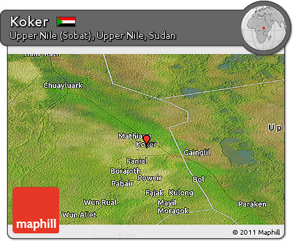 Satellite Panoramic Map of Koker