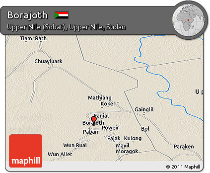 Shaded Relief Panoramic Map of Borajoth