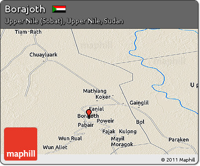 Shaded Relief Panoramic Map of Borajoth