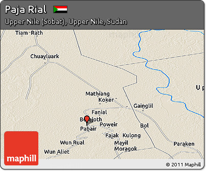Shaded Relief Panoramic Map of Paja Rial