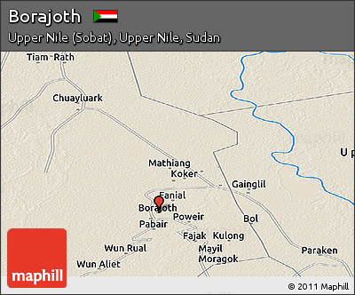 Shaded Relief Panoramic Map of Borajoth