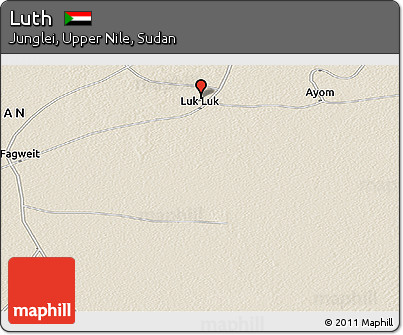 Shaded Relief Panoramic Map of Luth
