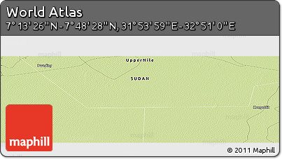 Physical Panoramic Map of the Area around 7° 30' 57" N, 32° 22' 30" E