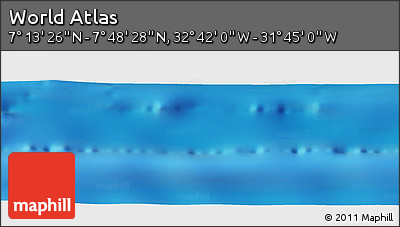 Physical Panoramic Map of the Area around 7° 30' 57" N, 32° 13' 30" W