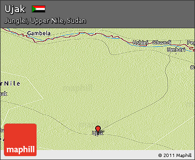 Physical Panoramic Map of Ujak