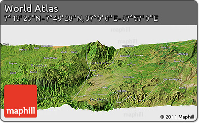 Satellite Panoramic Map of the Area around 7° 30' 57" N, 37° 28' 30" E