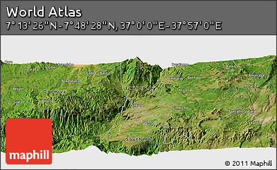 Satellite Panoramic Map of the Area around 7° 30' 57" N, 37° 28' 30" E