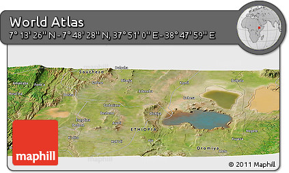 Satellite Panoramic Map of the Area around 7° 30' 57" N, 38° 19' 30" E