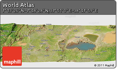 Satellite Panoramic Map of the Area around 7° 30' 57" N, 38° 19' 30" E