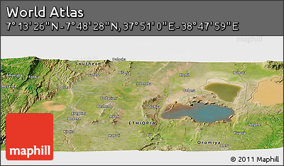 Satellite Panoramic Map of the Area around 7° 30' 57" N, 38° 19' 30" E