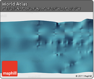 Satellite 3D Map of the Area around 7° 30' 57" N, 38° 10' 29" W