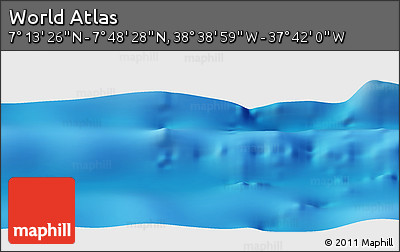 Shaded Relief Panoramic Map of the Area around 7° 30' 57" N, 38° 10' 29" W