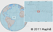 Gray Location Map of the area around 7° 30' 57" N, 39° 52' 30" W, hill shading