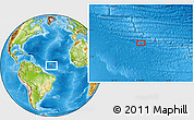 Physical Location Map of the area around 7° 30' 57" N, 39° 52' 30" W