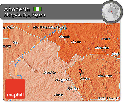 Political 3D Map of Aboderin