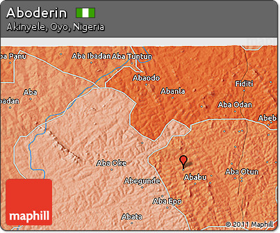 Political 3D Map of Aboderin
