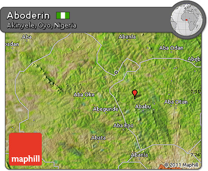 Satellite Map of Aboderin