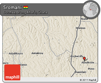 Shaded Relief 3D Map of Sromani