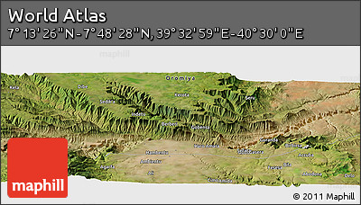 Satellite Panoramic Map of the Area around 7° 30' 57" N, 40° 1' 29" E