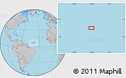 Gray Location Map of the area around 7° 30' 57" N, 40° 43' 30" W