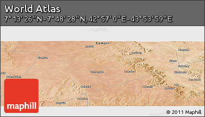 Satellite Panoramic Map of the Area around 7° 30' 57" N, 43° 25' 29" E