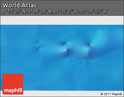 Physical 3D Map of the Area around 7° 30' 57" N, 44° 7' 30" W